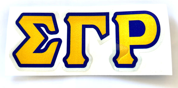 Sigma Gamma Rho Greek Letter Reflective Decal Perfect Apparel 7254