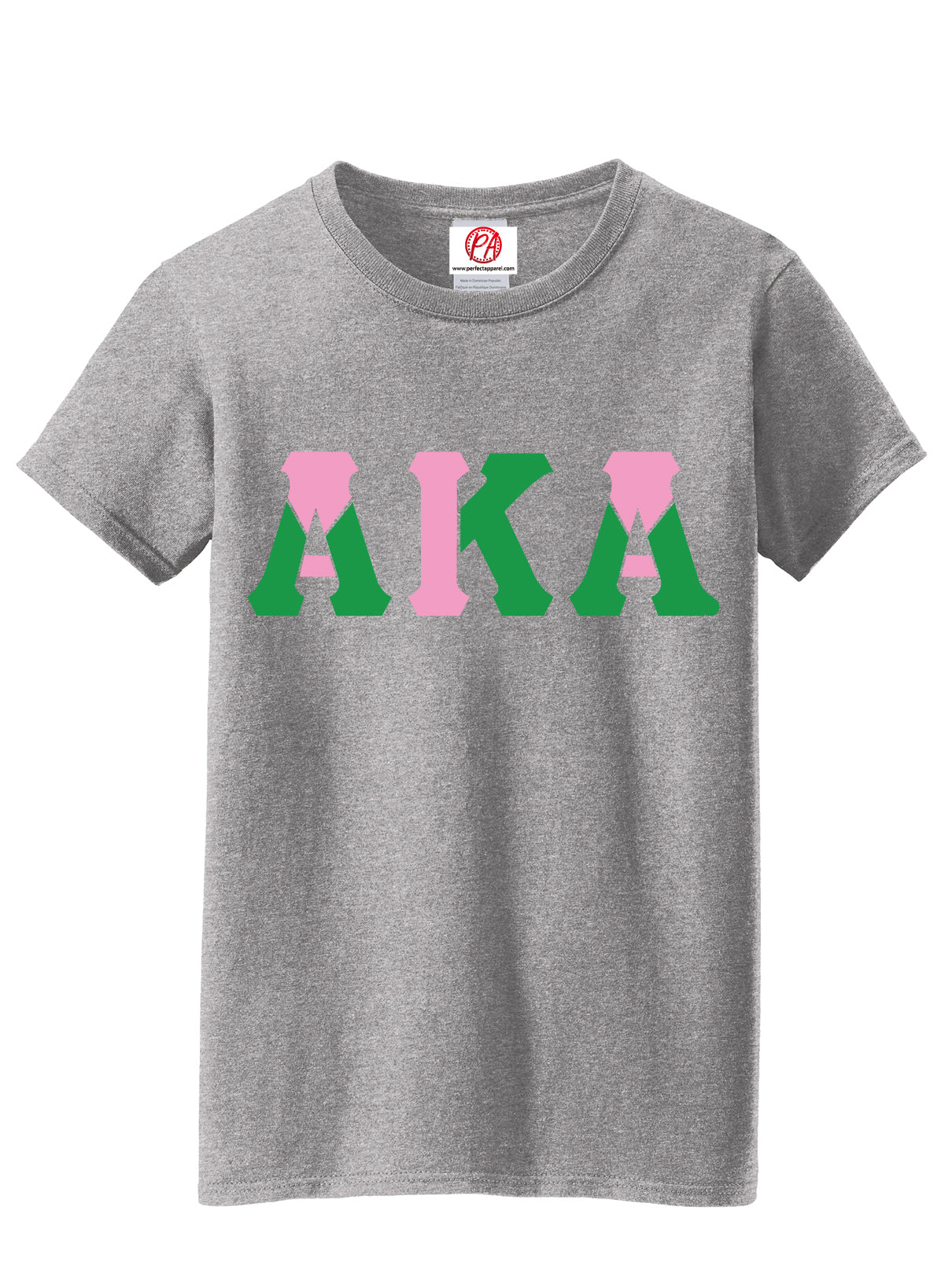 AKA Green Monogram Color Block V-neck t-shirt