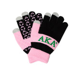 AKA Knit Texting Gloves- Alpha Kappa Alpha