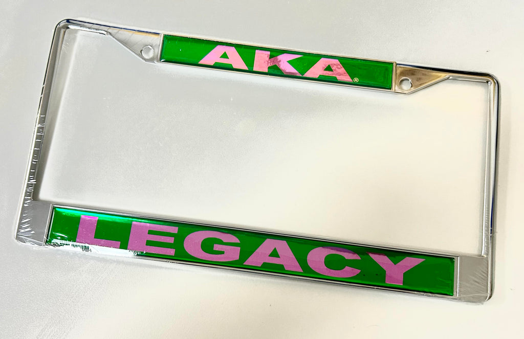 AKA Mirrored Legacy Plate Frame- Alpha Kappa Alpha
