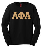 Alpha Long Sleeved 3 Greek Letter Embroidered T-Shirt - Alpha Phi Alpha