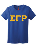 Sigma Gamma Rho Single Layer 3 Greek Letter Embroidered T-Shirt