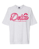 Delta French Terry Pretty Crewneck Pullover T-Shirt - Delta Sigma Theta