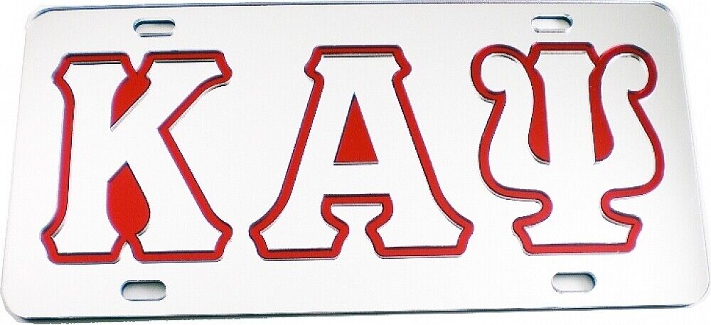 Kappa 3 Letter Silver Front Plate - Kappa Alpha Psi