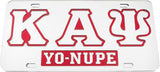 Kappa Yo Nupe Silver License Front Plate - Kappa Alpha Psi