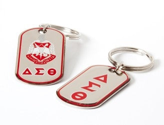 Delta Sigma Theta Dog Tag Keychain
