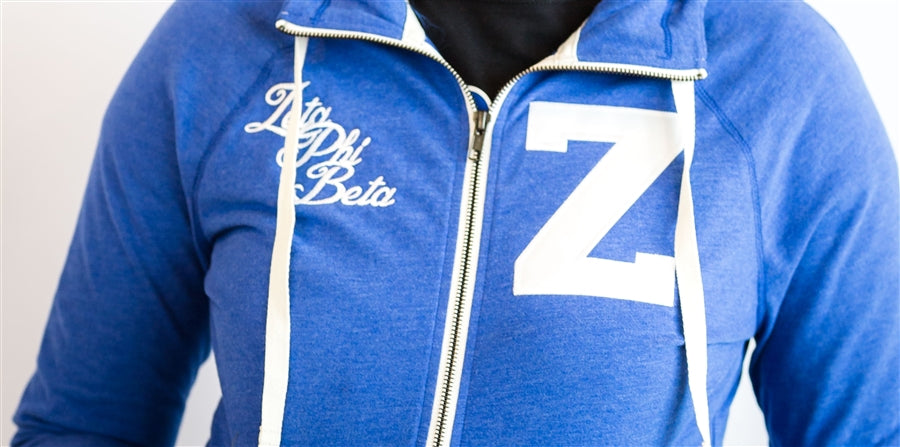 Zeta Sueded Full Zip Hooded Jacket - Zeta Phi Beta