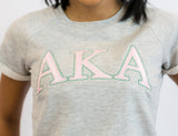 AKA Modern 3 Letter Terry Shirt - Alpha Kappa Alpha