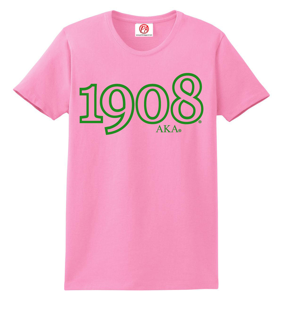 Alpha Kappa Alpha Founding Year 1908 Embroidered T-Shirt