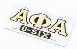 Alpha Phi Alpha O-Six License Plate