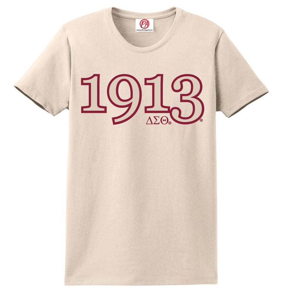 Delta 1913 Founding Year Embroidered T-Shirt - Delta Sigma Theta