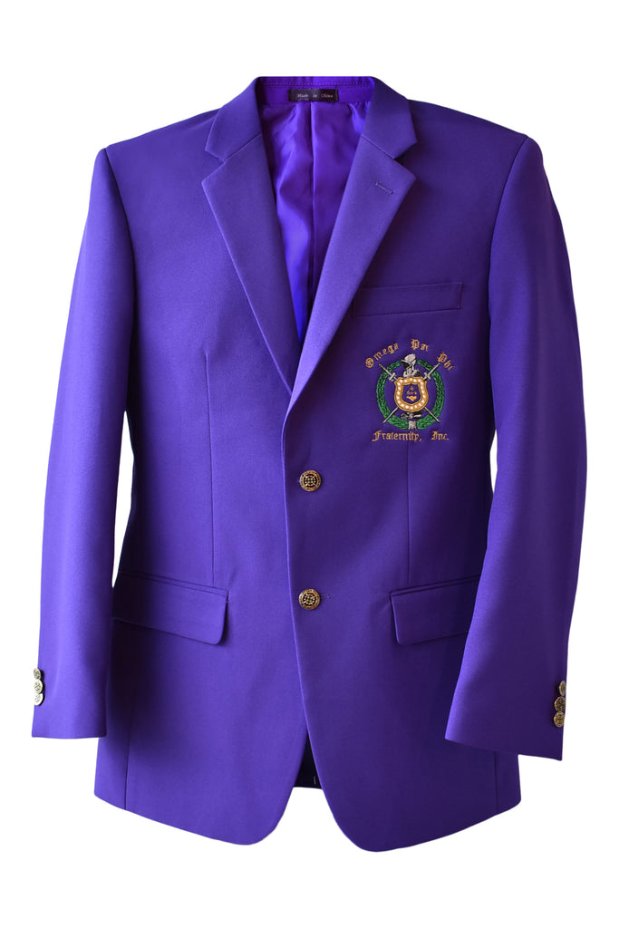 Purple 2 Button Blazer - Omega Psi Phi – Perfect Apparel