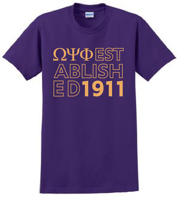 Omega Established Year T-Shirt - Omega Psi Phi