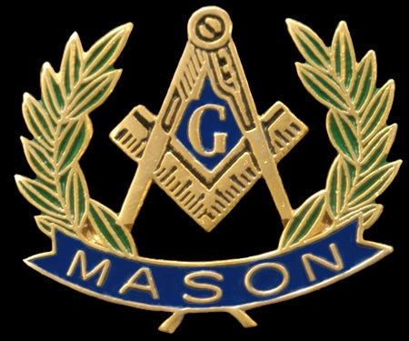 Mason Wreath Lapel Pin - Mason