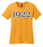 SGRho 1922 Founding Year Embroidered T-Shirt - Sigma Gamma Rho