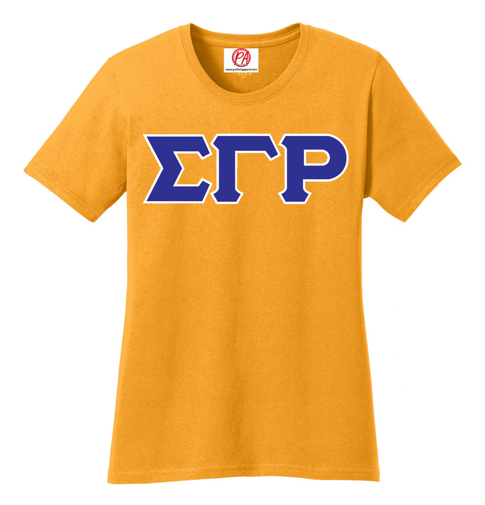 Sigma Gamma Rho 3 Greek Lettered Embroidered T-Shirt