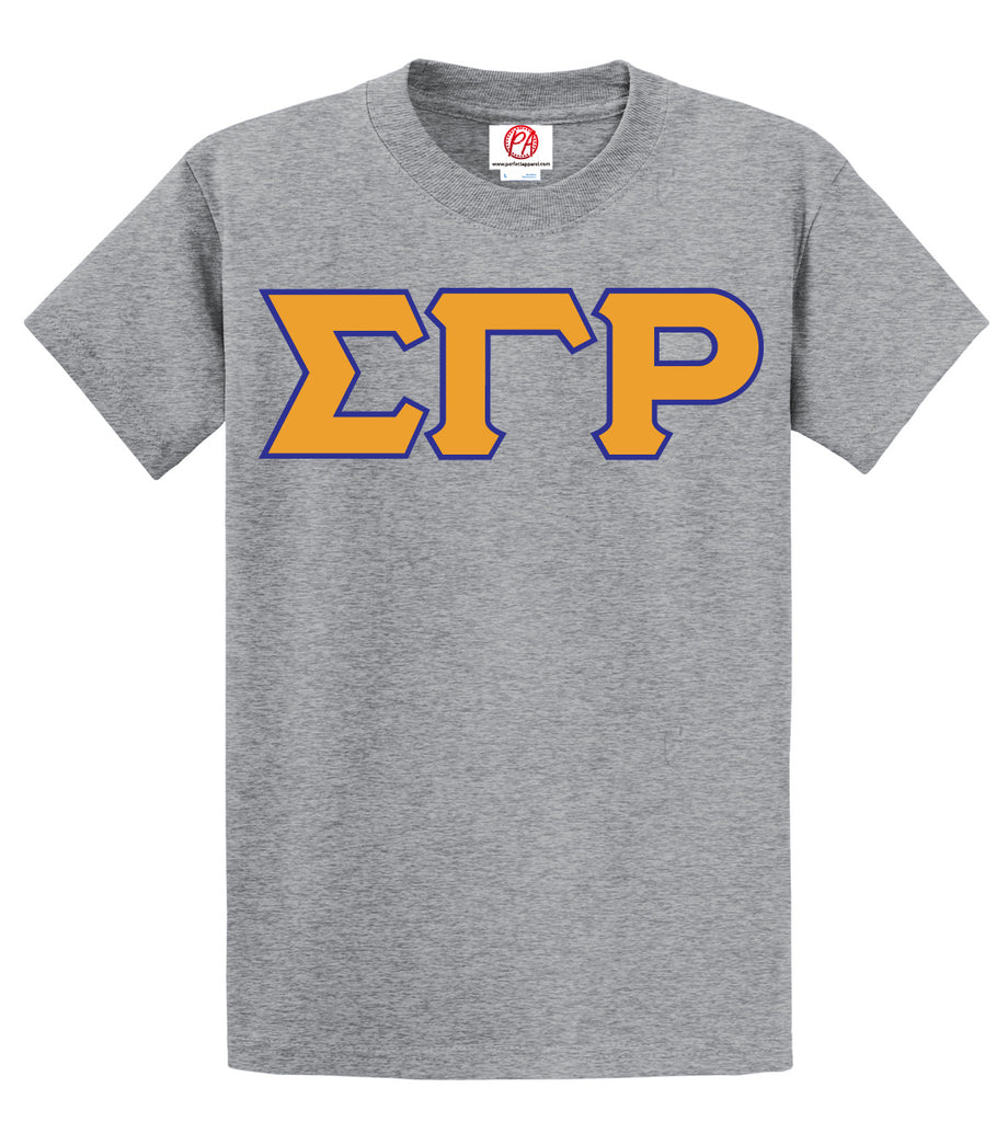 Sigma Gamma Rho 3 Greek Lettered Embroidered T-Shirt