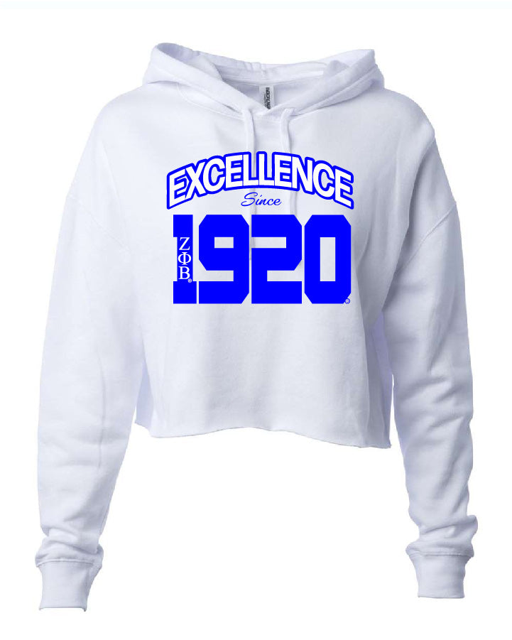 Zeta Phi Beta Excellence Cropped Hooded Sweatshirt