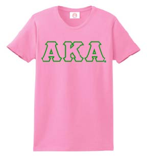 Alpha Kappa Alpha 3 Greek Letter Embroidered T-Shirt