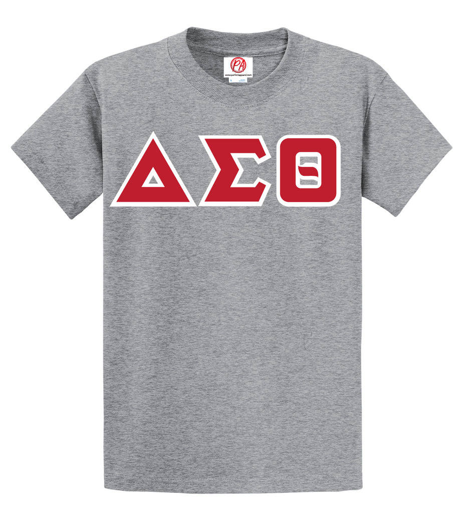 Delta Sigma Theta 3 Greek Letter Embroidered T-Shirt